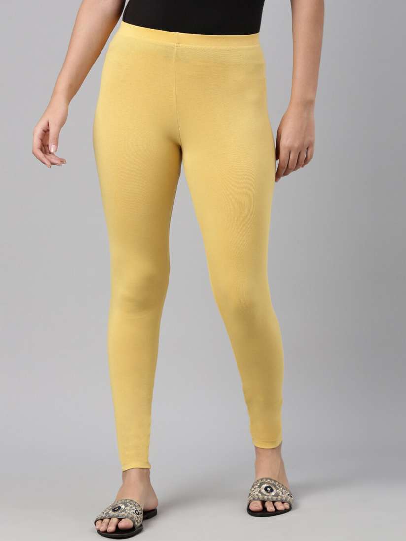 Yellow ankle length leggings online