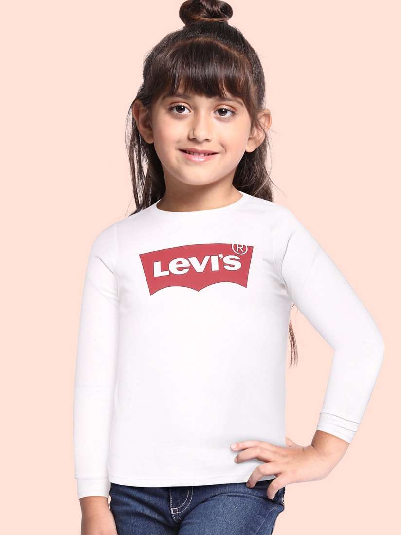 Buy Levis Girls White Brand Logo T shirt Tshirts for Girls 15329184 Myntra