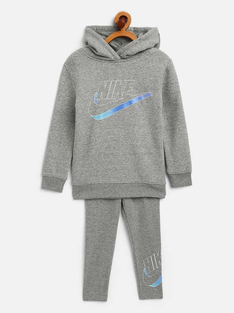 Buy Nike Girls Grey Pullover Hoodie Leggings Set Clothing Set for Girls 15329550 Myntra