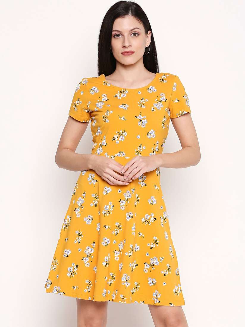 Buy Honey by Pantaloons Mustard Yellow White Floral Printed Dress Dresses for Women 15330240 Myntra