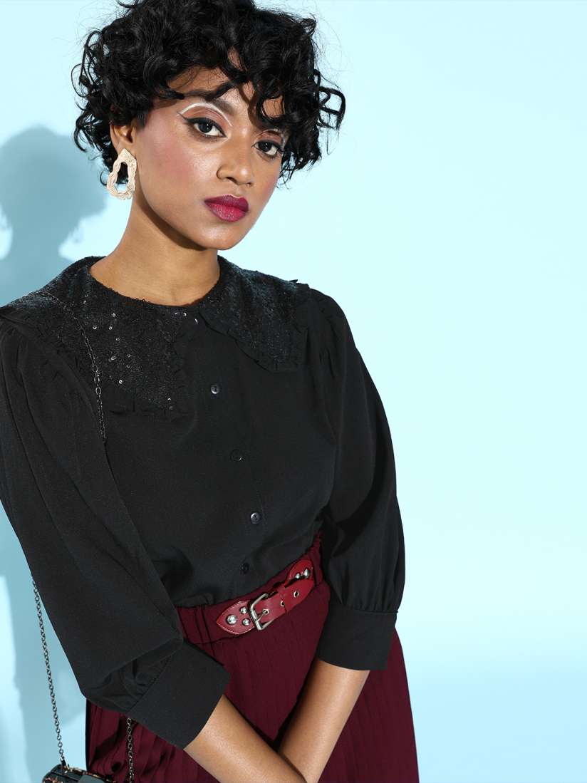 Buy Rare Women Stylish Black Sleek Top Tops for Women 15338538 Myntra