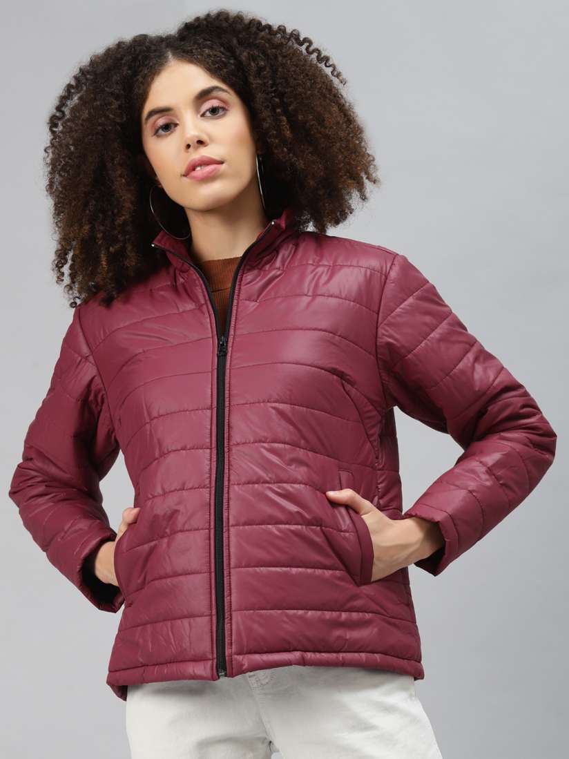 Burgundy padded jacket women's hotsell