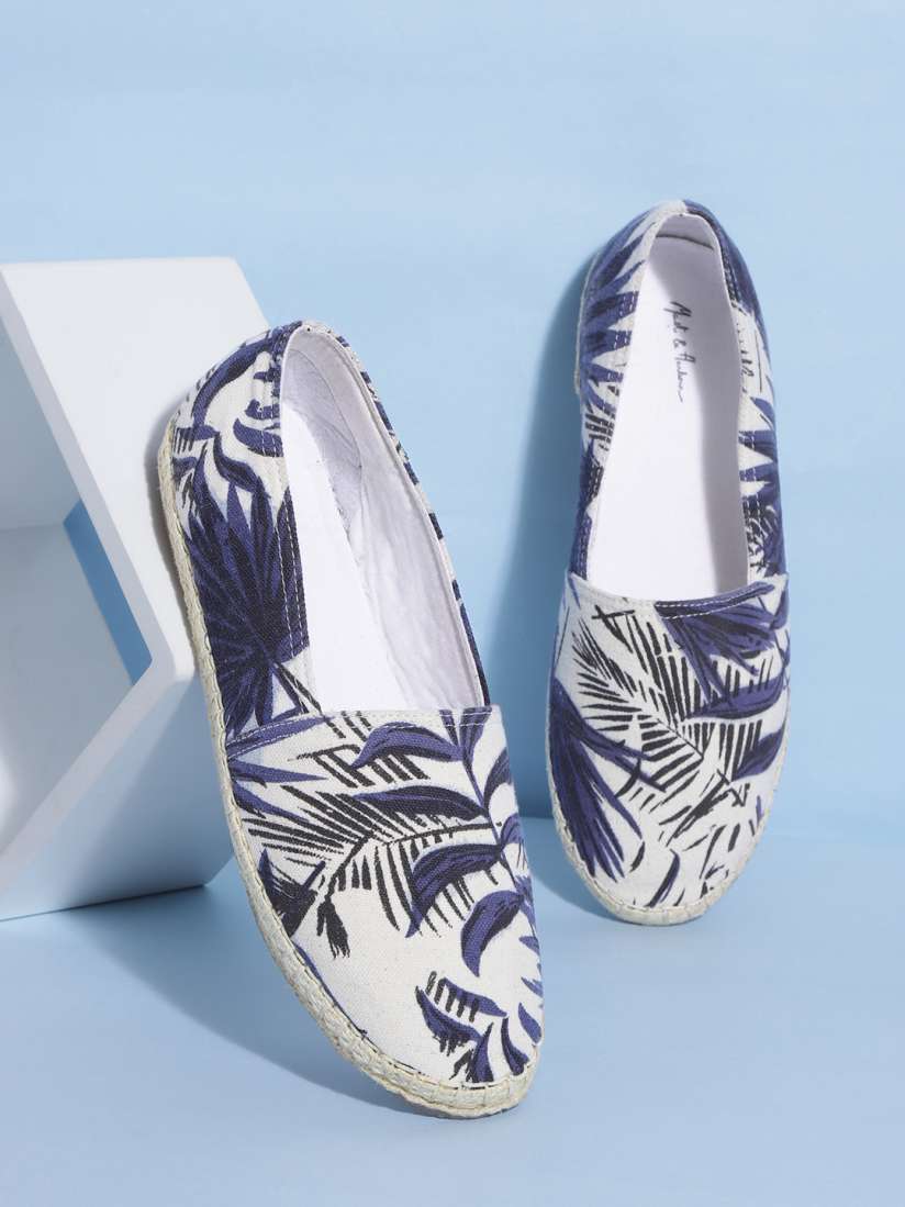 Buy Mast Harbour Women Off White Navy Blue Printed Espadrilles Casual Shoes for Women 15357614 Myntra