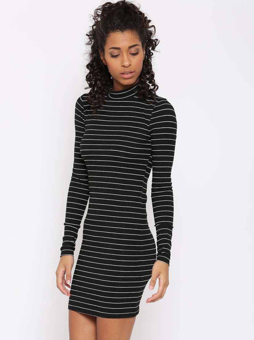 Forever 21 black and white striped dress cheap