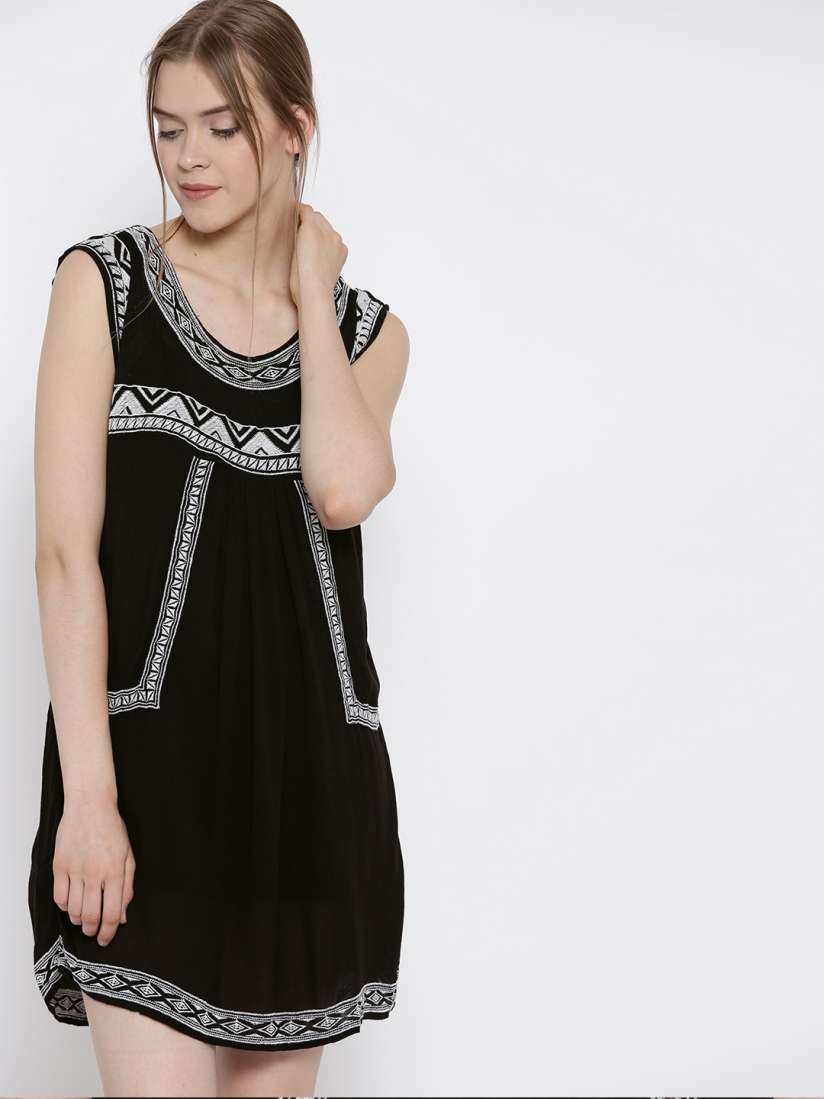 Forever 21 black embroidered dress top