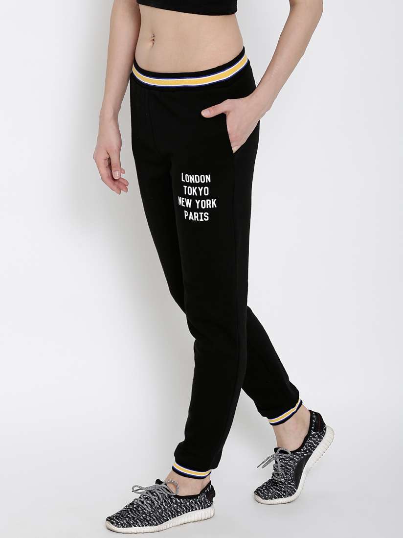 Buy FOREVER 21 Black Track Pants Track Pants for Women 1536258 Myntra