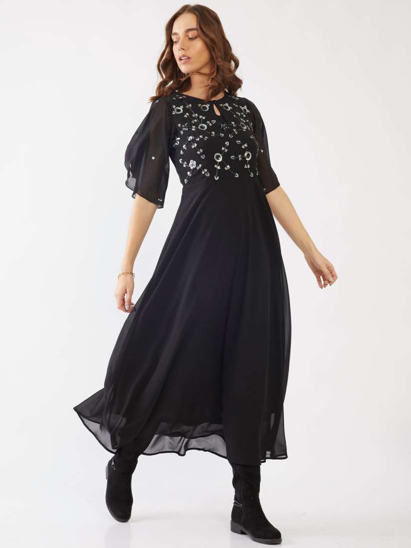 Zink london black maxi dress hot sale