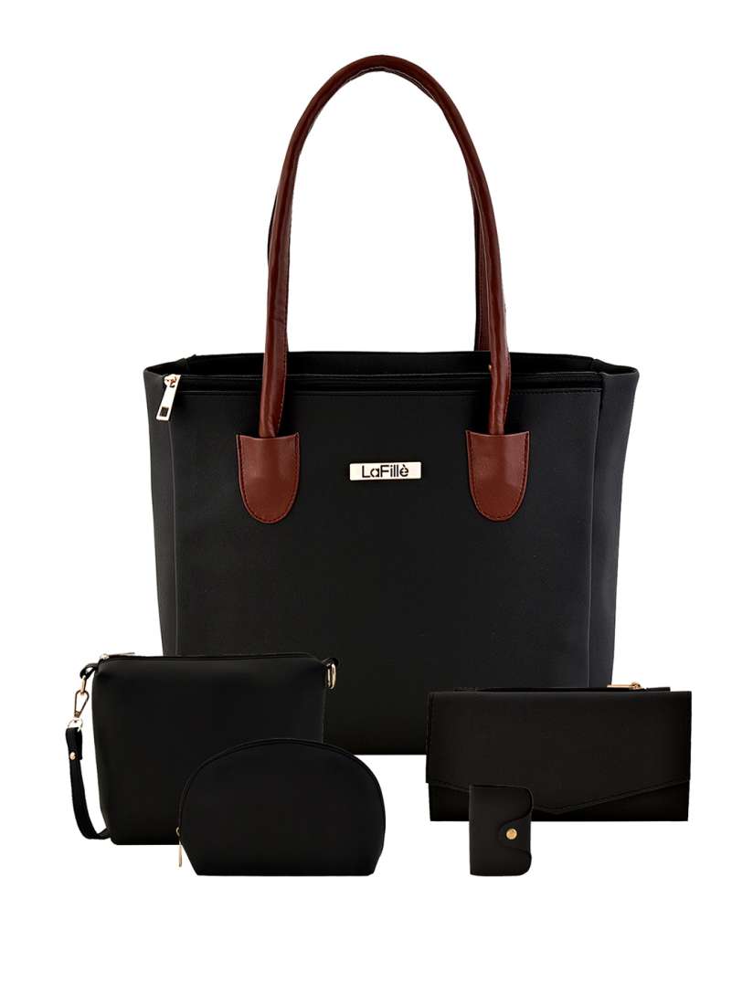 Buy LaFille Black PU Structured Shoulder Bag Handbags for Women 15371274 Myntra