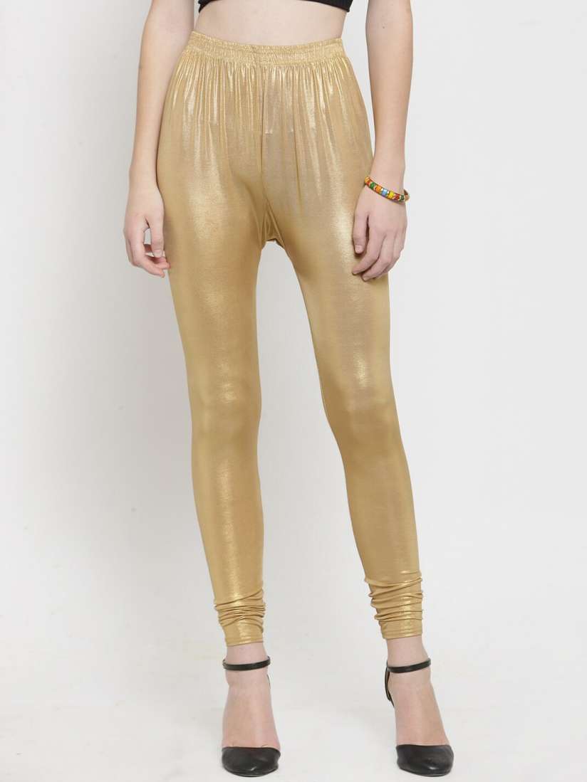 Buy Clora Creation Women Gold Solid Polyester Churidar length Leggings Leggings for Women 15373166 Myntra