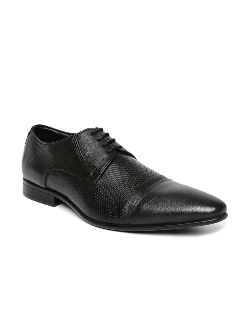 Buy Bata Men Black Jack Pointy Toed Leather Perforated Derby Shoes Formal Shoes for Men 1537482 Myntra