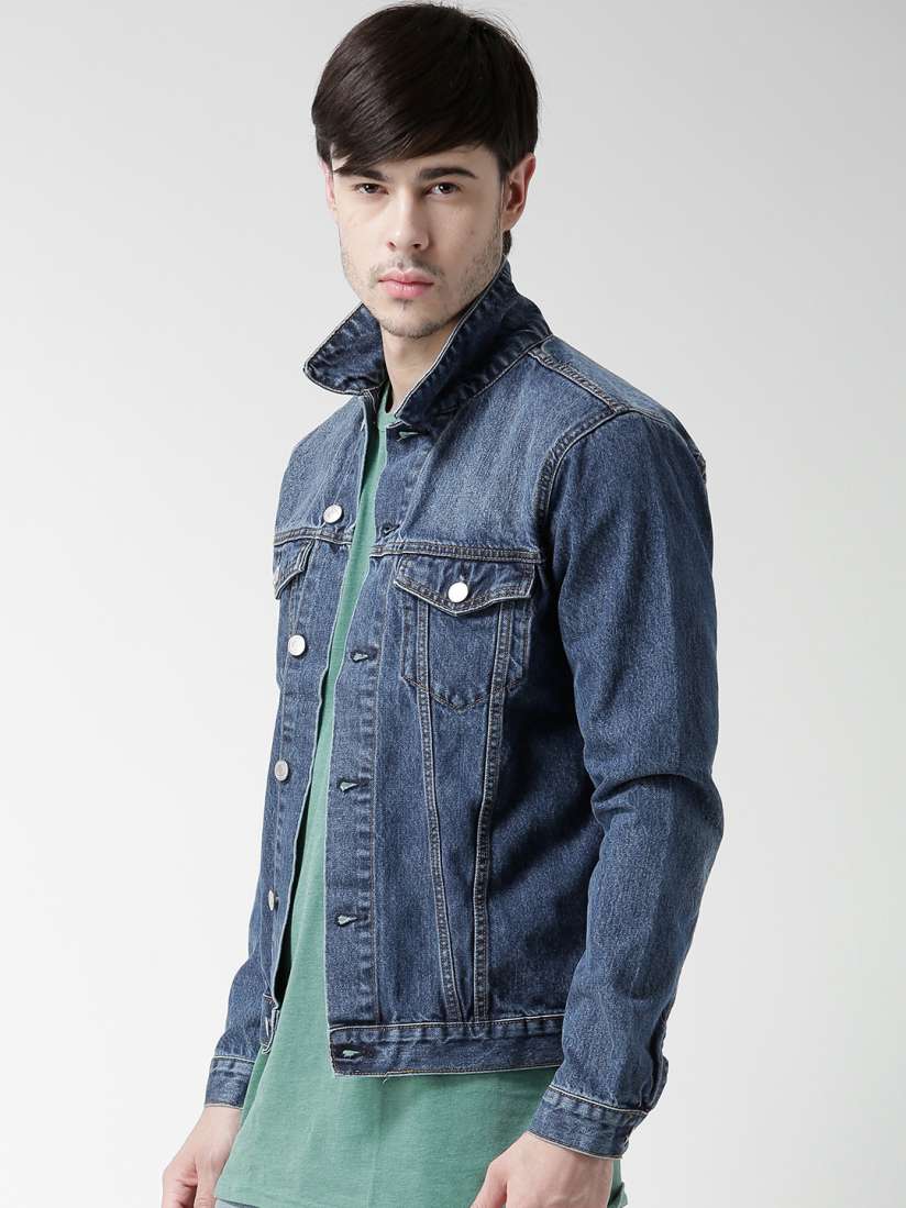 Buy New Look Blue Washed Denim Jacket Jackets for Men 1538760 Myntra