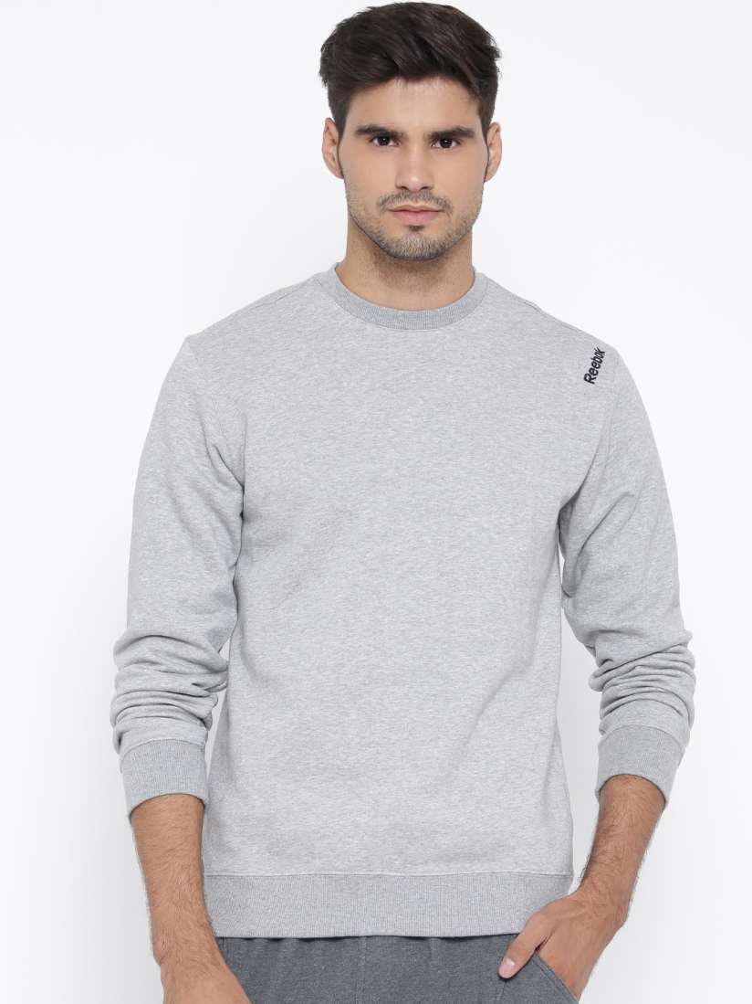 Buy Reebok Men Grey Melange Core Training Sweatshirt Sweatshirts for Men 1538886 Myntra