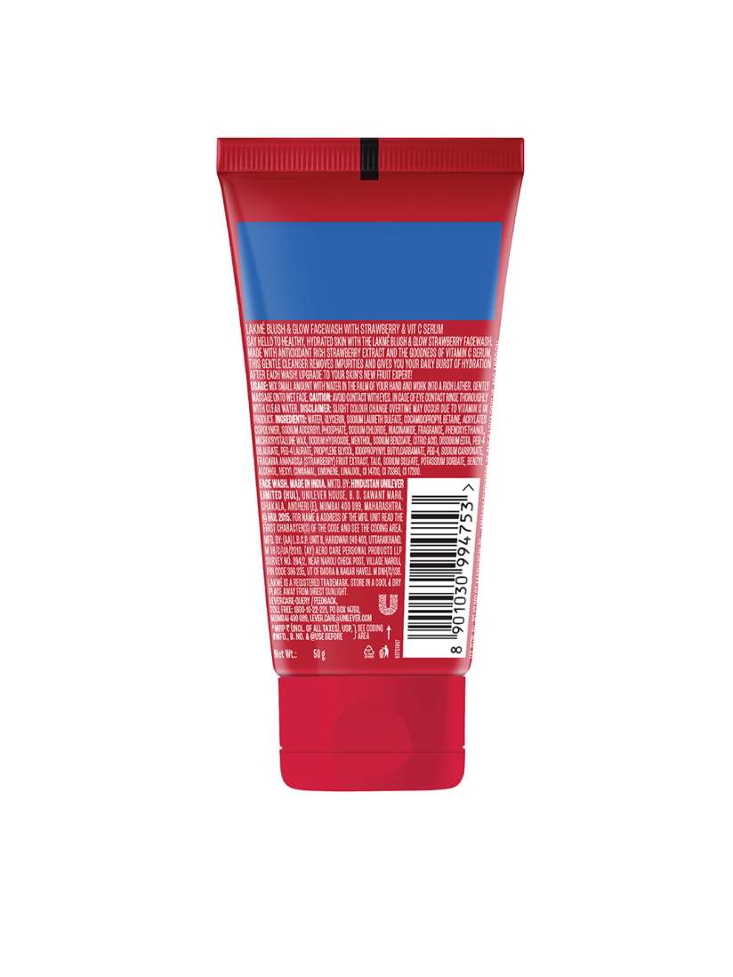 Buy Lakme Blush Glow Strawberry Gel Face Wash With 100 Real Strawberry Extract 50 g Face Wash and Cleanser for Women 153906 Myntra
