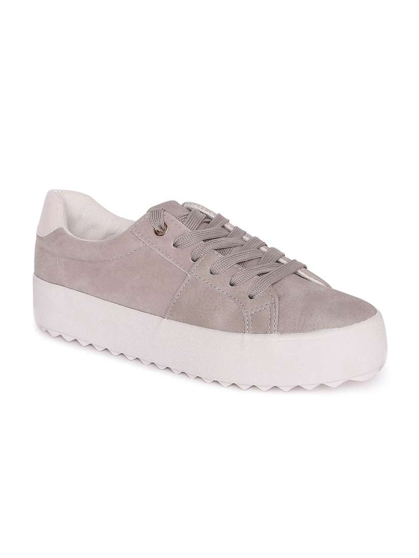 Buy Forever Glam by Pantaloons Women Grey Perforations Flatforms Casual Shoes for Women 15391874 Myntra