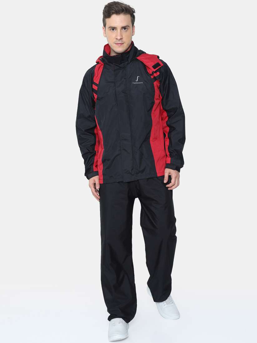 Buy FabSeasons Unisex Black Red Colourblocked Waterproof Rain Suit Rain Suit for Unisex 15395798 Myntra