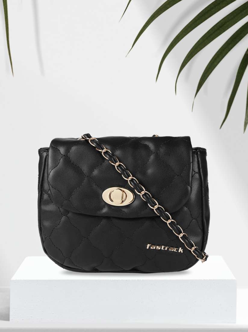 Buy Fastrack Women Black Solid Quilted Sling Bag Handbags for Women 15398082 Myntra