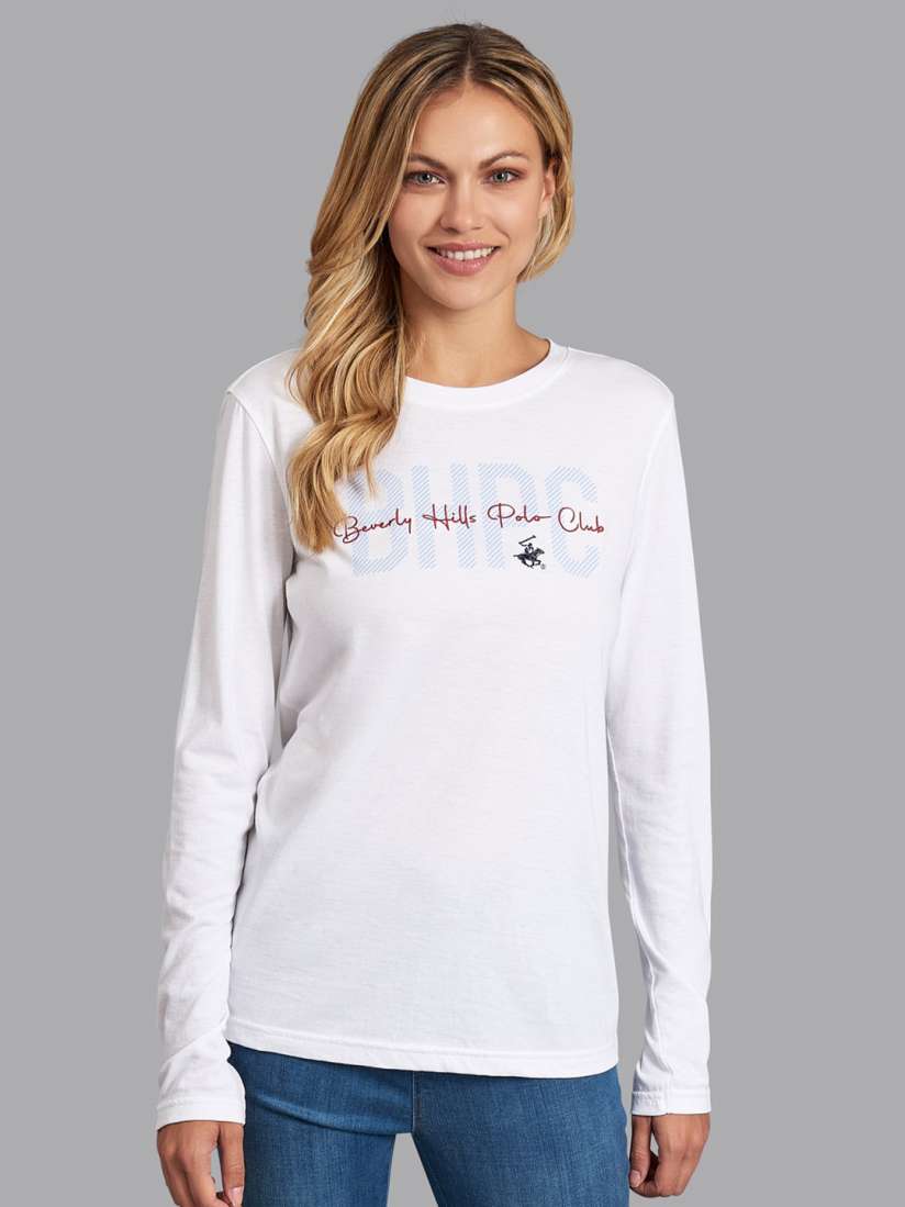 Buy Beverly Hills Polo Club Women White Typography Printed T shirt Tshirts for Women 15408808 Myntra