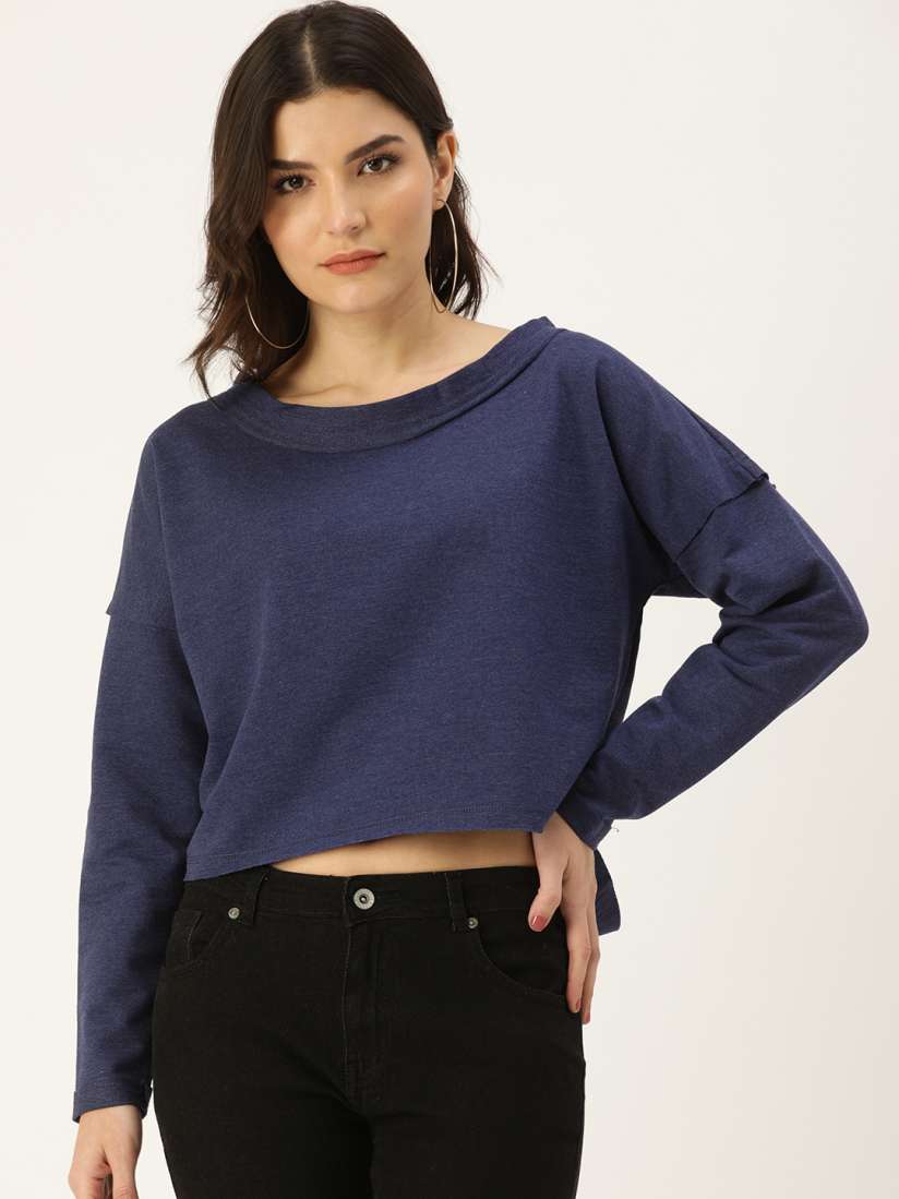 Buy FOREVER 21 Women Navy Blue Sweatshirt Sweatshirts for Women 15412264 Myntra