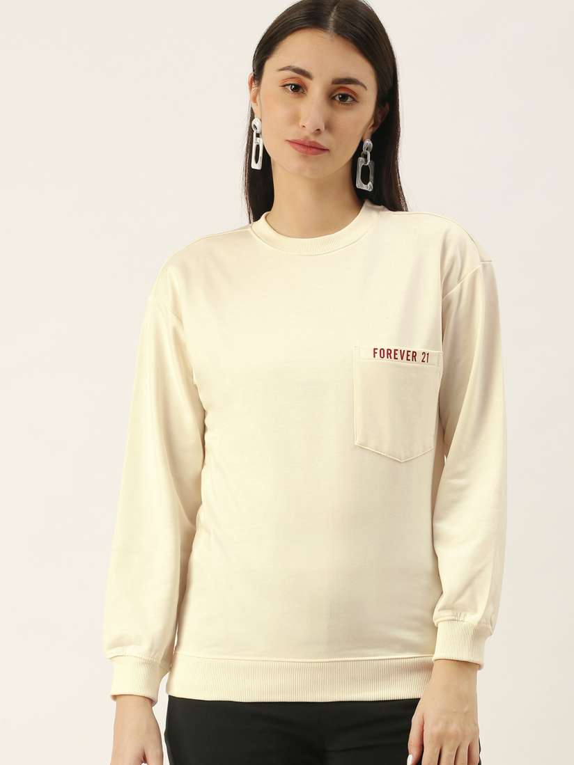 Ladies cream sweatshirt store