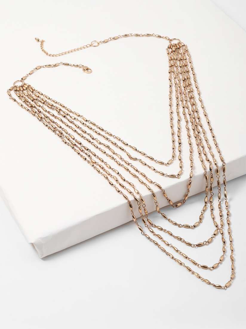 Buy FOREVER 21 Gold-Toned Layered Necklace Necklace and Chains