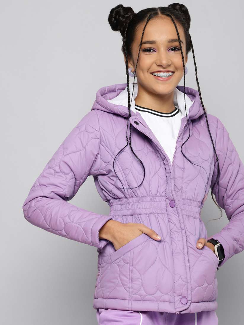 Buy JUSTICE Girls Lavender Self Design Polyester Regular Quilted Jacket Jackets for Girls 15421812 Myntra