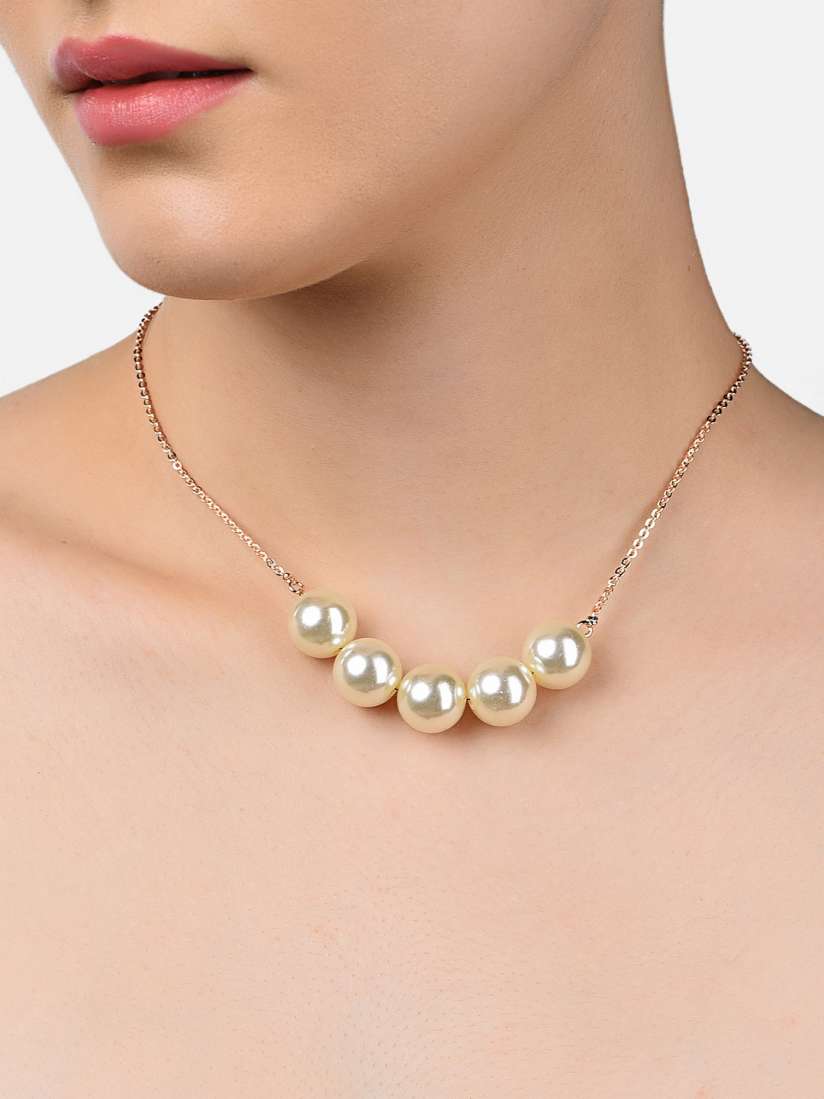 Buy Zaveri Pearls Woman Gold Toned White Gold Plated Necklace Necklace and Chains for Women 15435888 Myntra