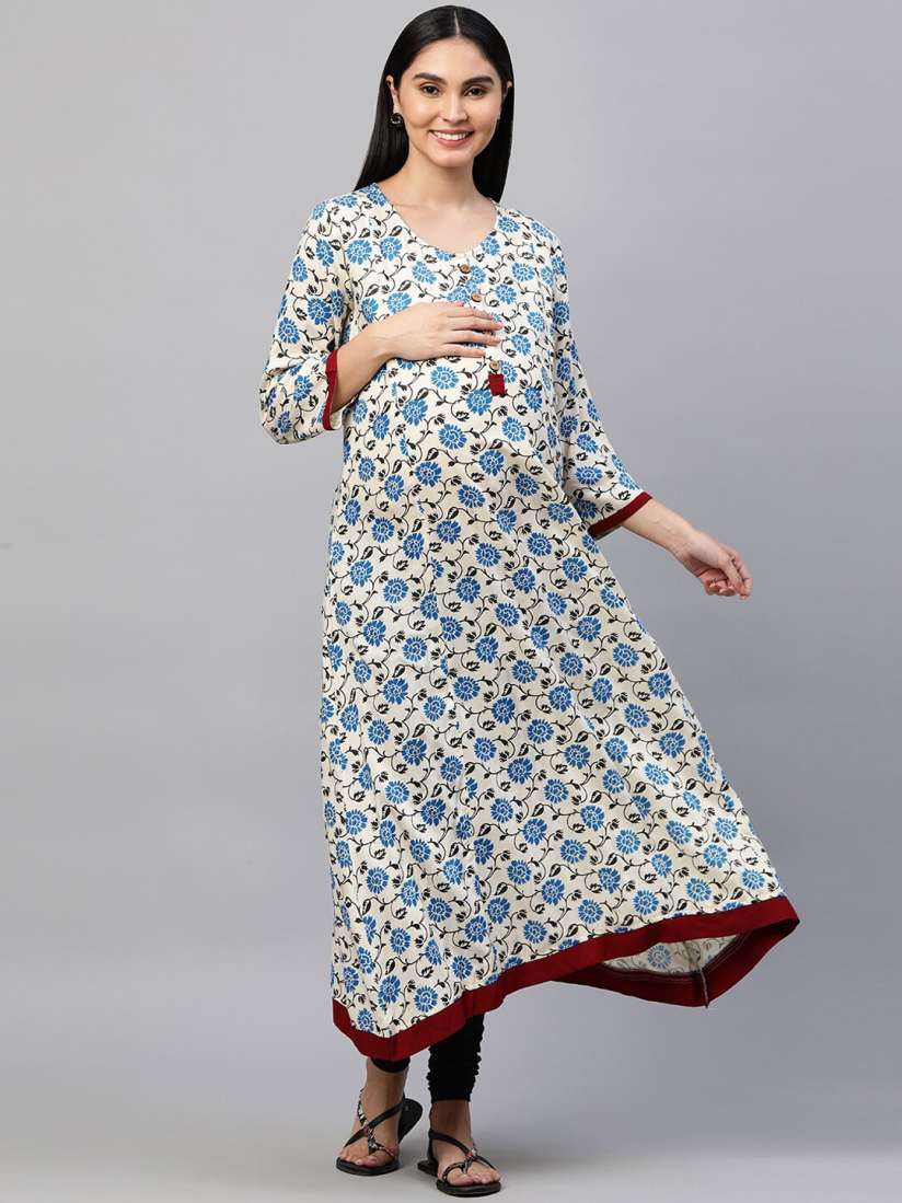 Buy MomToBe Women Multicolored Floral Printed A Line Maternity Nursing Kurta Kurtas for Women 15441912 Myntra