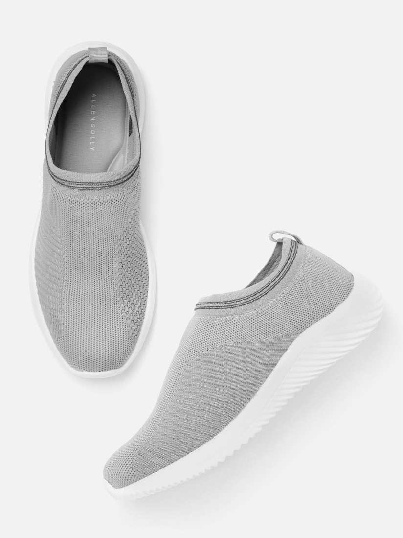 Buy Allen Solly Women Grey Woven Design Slip On Sneakers Casual Shoes for Women 15444998 Myntra