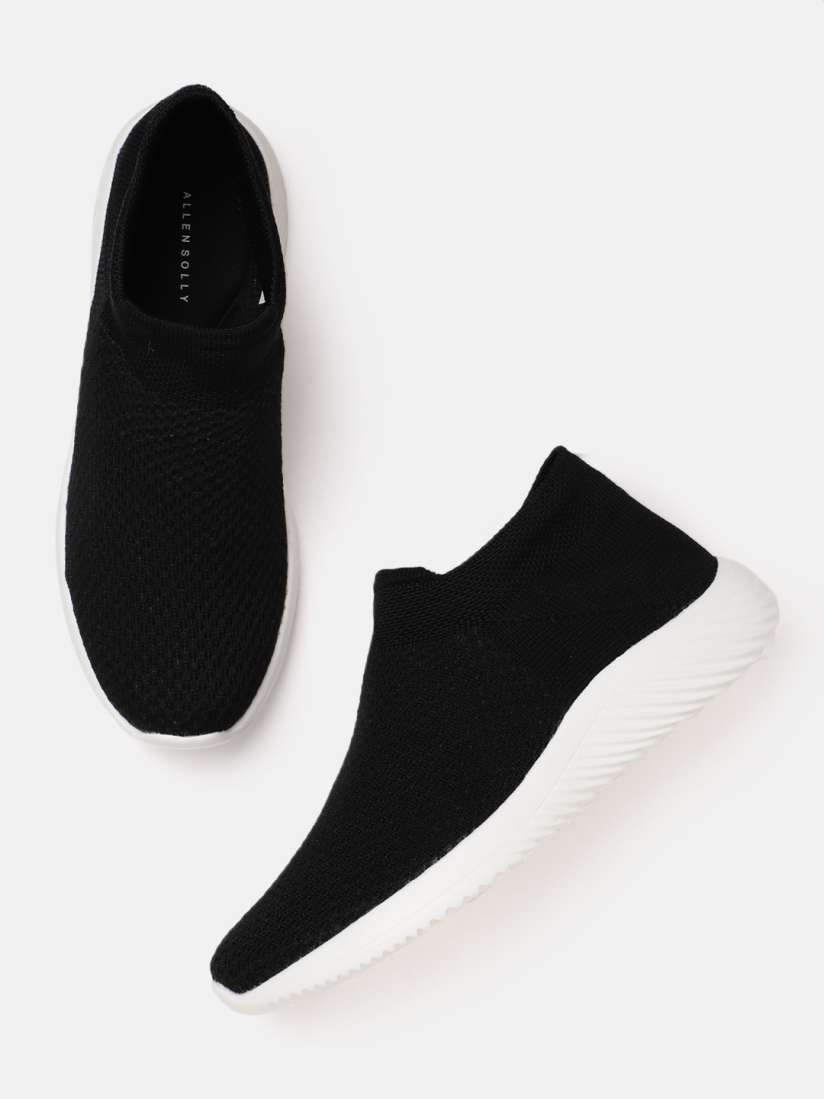 Buy Allen Solly Women Black Woven Design Slip On Sneakers Casual Shoes for Women 15445038 Myntra