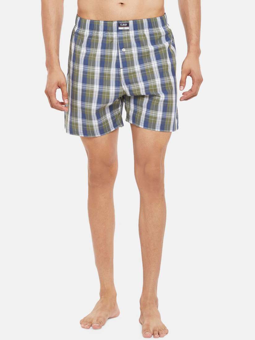 Buy Ajile by Pantaloons Men Green Blue Checked Pure Cotton Boxers Boxers for Men 15449246 Myntra