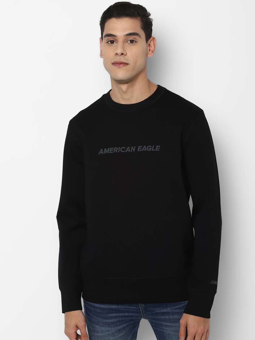Buy AMERICAN EAGLE OUTFITTERS Men Black Printed Pullover Sweatshirt Sweatshirts for Men 15465382 Myntra