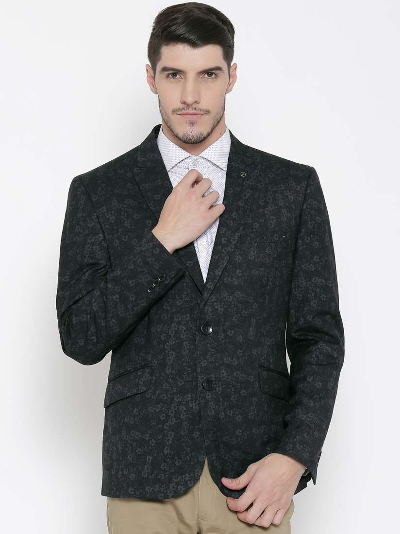 Van heusen black blazer discount