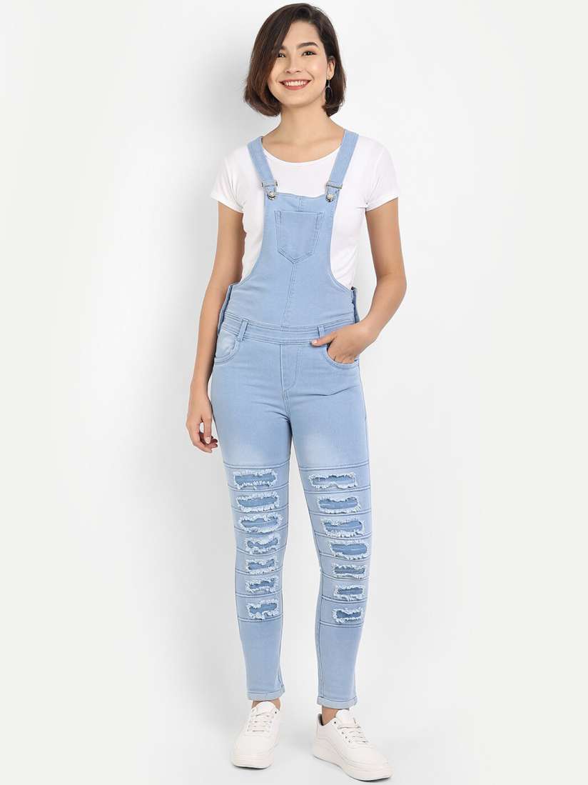 Buy BROADSTAR Women Blue Skinny Fit Denim Dungarees Dungarees for Women 15474362 Myntra