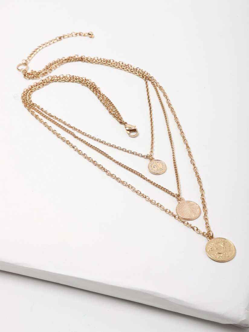 Buy FOREVER 21 Gold Toned Coin Pendant Layered Chain Necklace and Chains for Women 15477126 Myntra