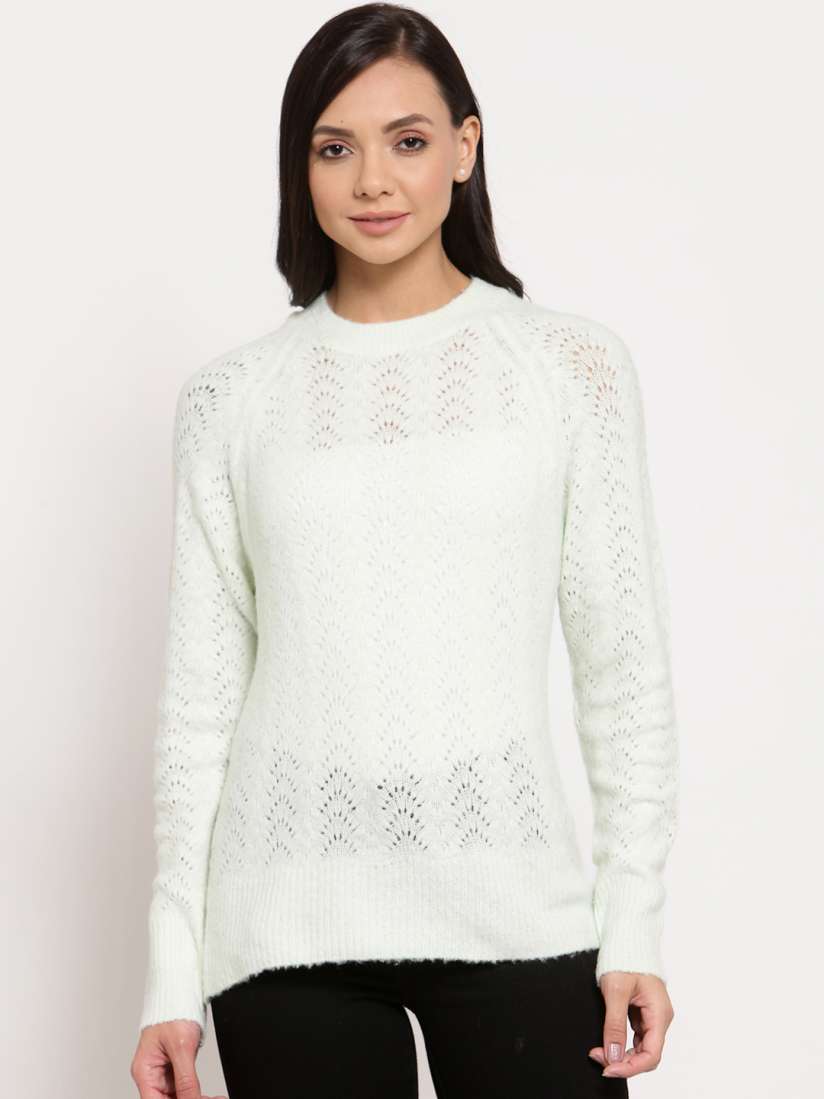 Buy Mode by Red Tape Women Green Self Designed Pullover Sweater Sweaters for Women 15477722 Myntra