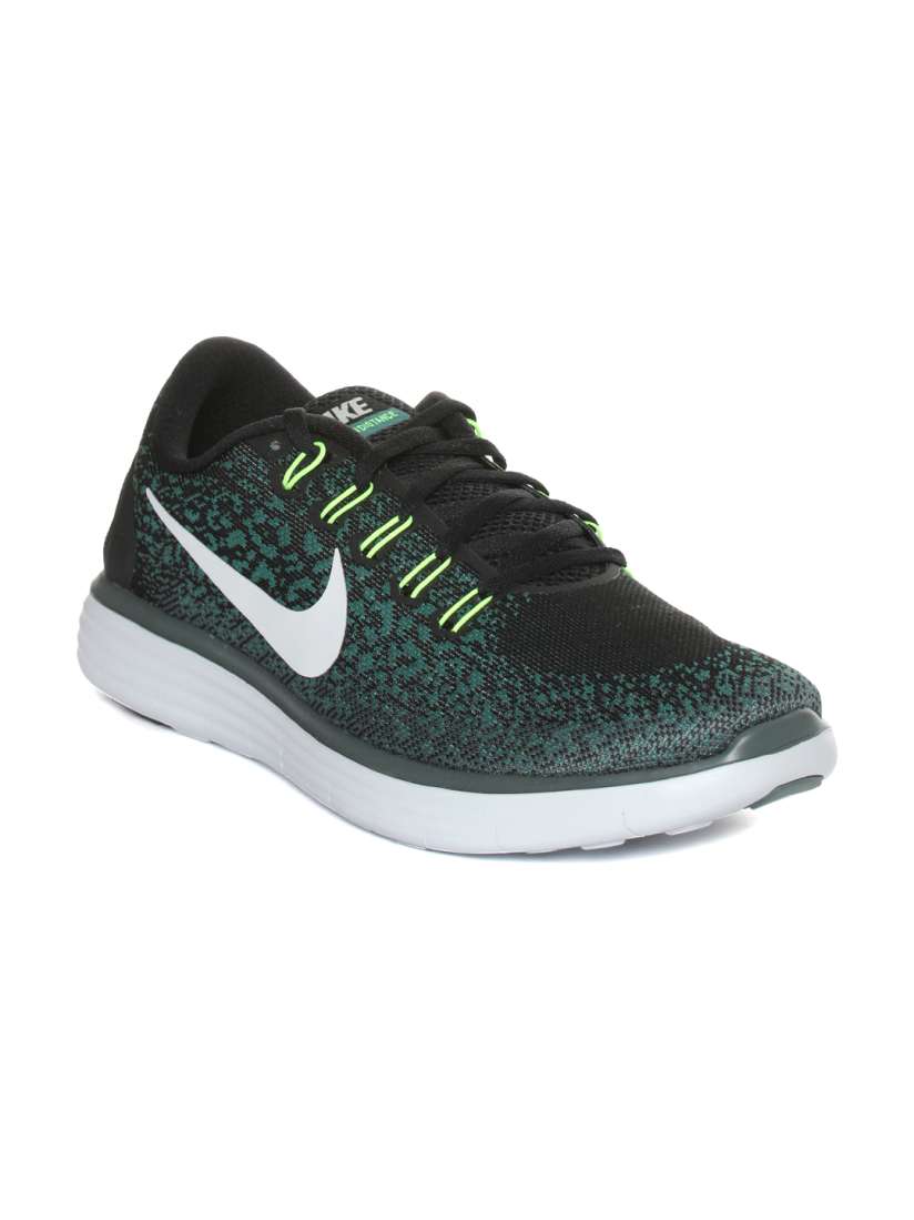 Buy Nike Men Black Green Free RN Distance Running Shoes Sports Shoes for Men 1547892 Myntra