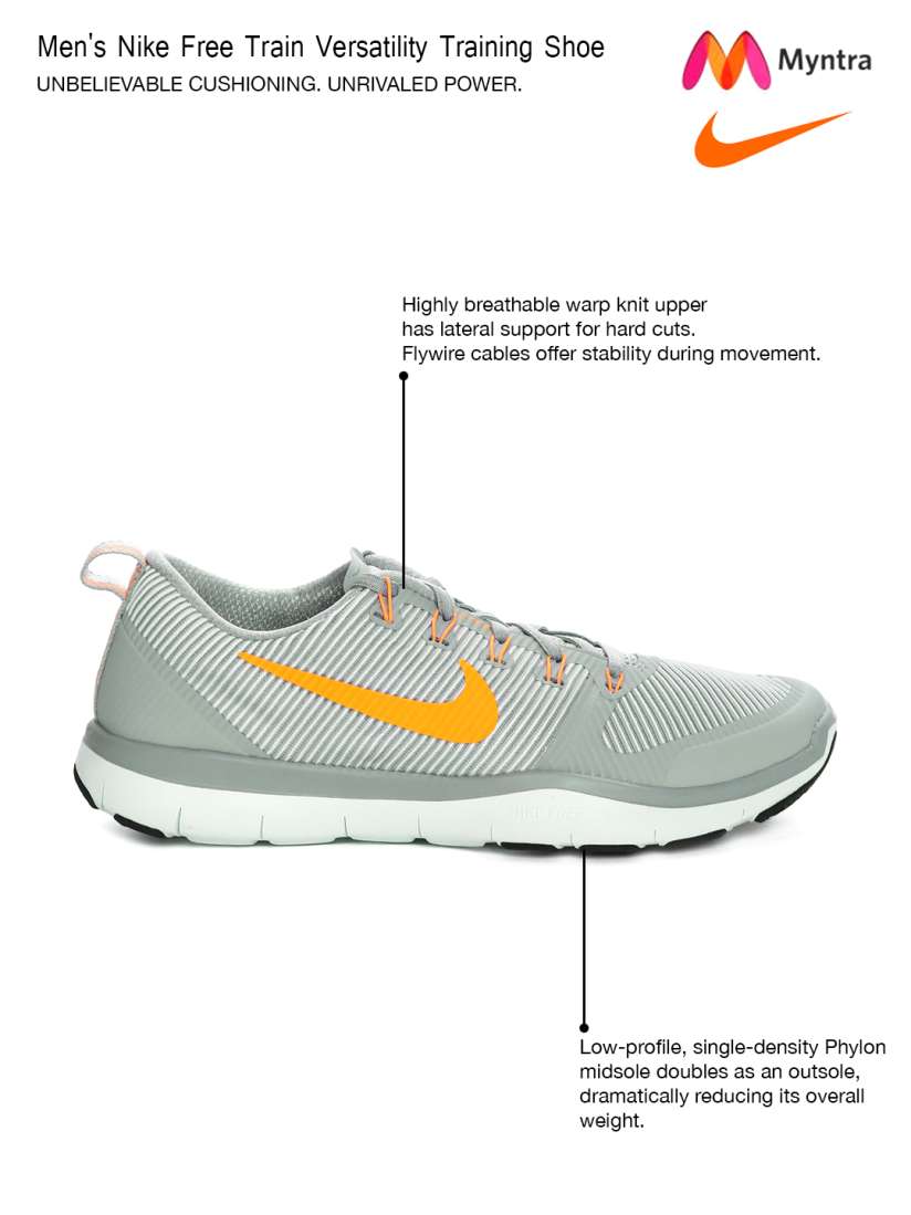 Buy Nike Men Grey Free Train Versatility Training Shoes Sports Shoes for Men 1547925 Myntra