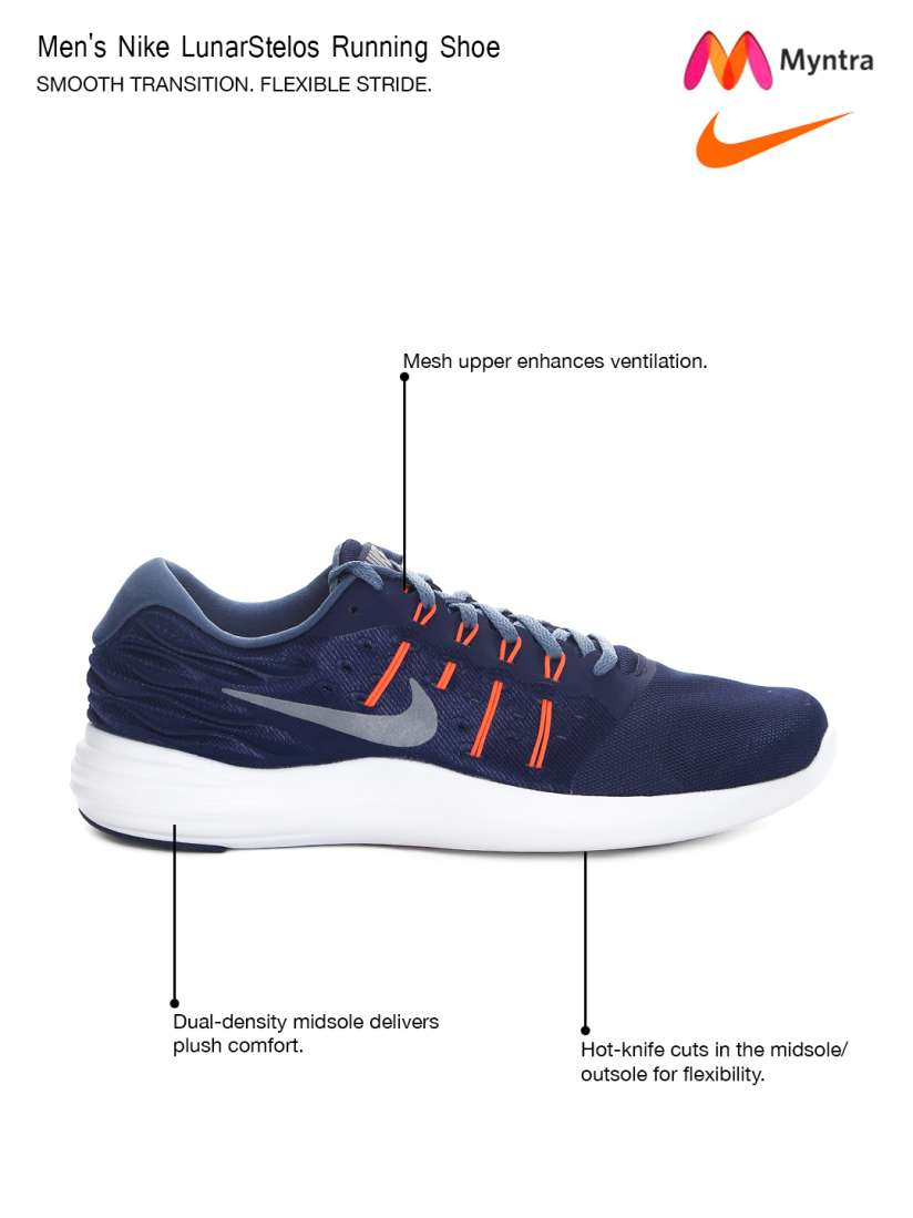 Buy Nike Men Blue Lunarstelos Running Shoes Sports Shoes for Men 1547950 Myntra