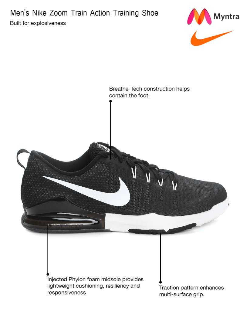 Buy Nike Men Black ZOOM Train Action Training Shoes Sports Shoes for Men 1547982 Myntra