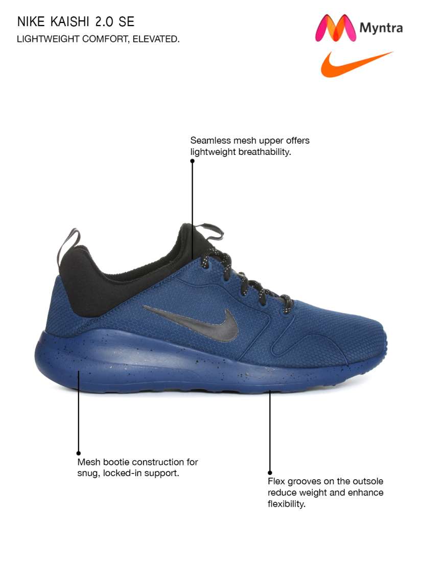 Buy Nike Men Blue Kaishi 2.0 SE Woven Regular Sneakers Casual Shoes for Men 1548014 Myntra