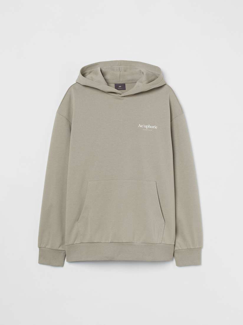 Buy H M Men Grey Beige Solid Relaxed Fit Hoodie Sweatshirts for Men 15491310 Myntra