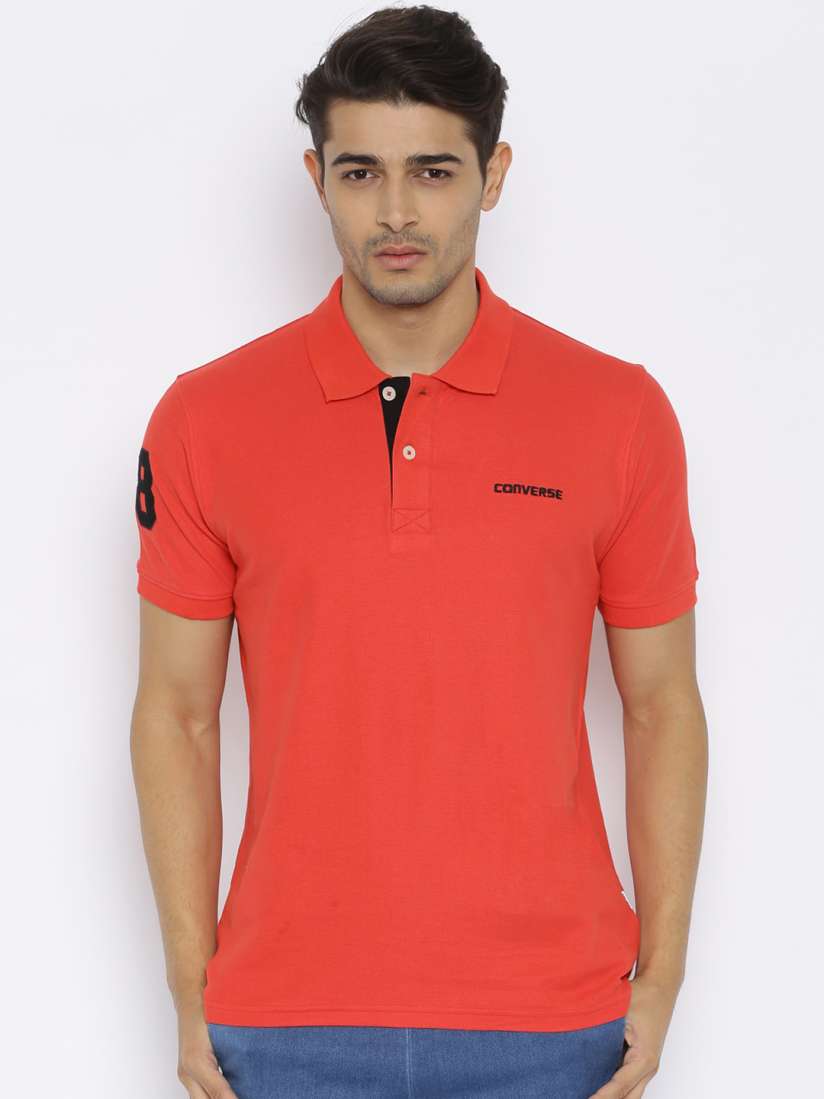 Buy Converse Men Red Solid Polo T shirt Tshirts for Men 1549533 Myntra