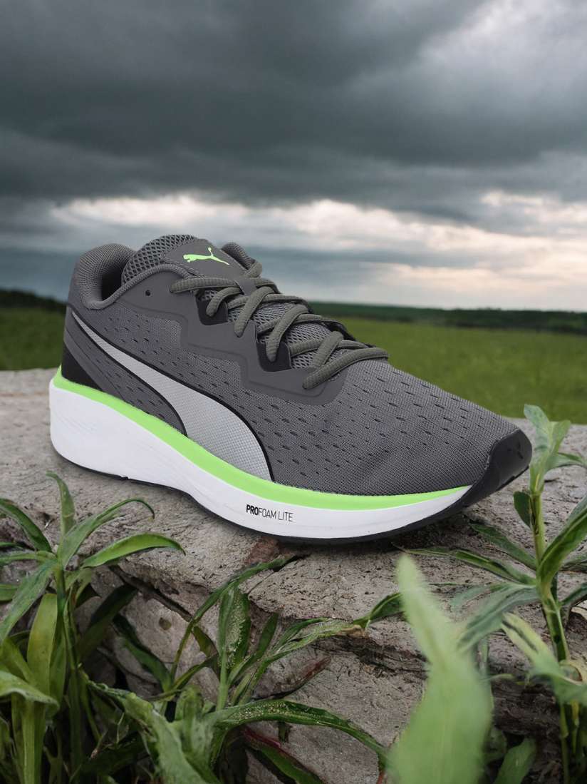 Puma gray running shoes sale