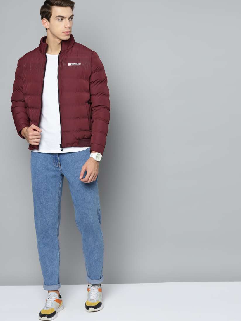 Mens maroon puffer jacket sales