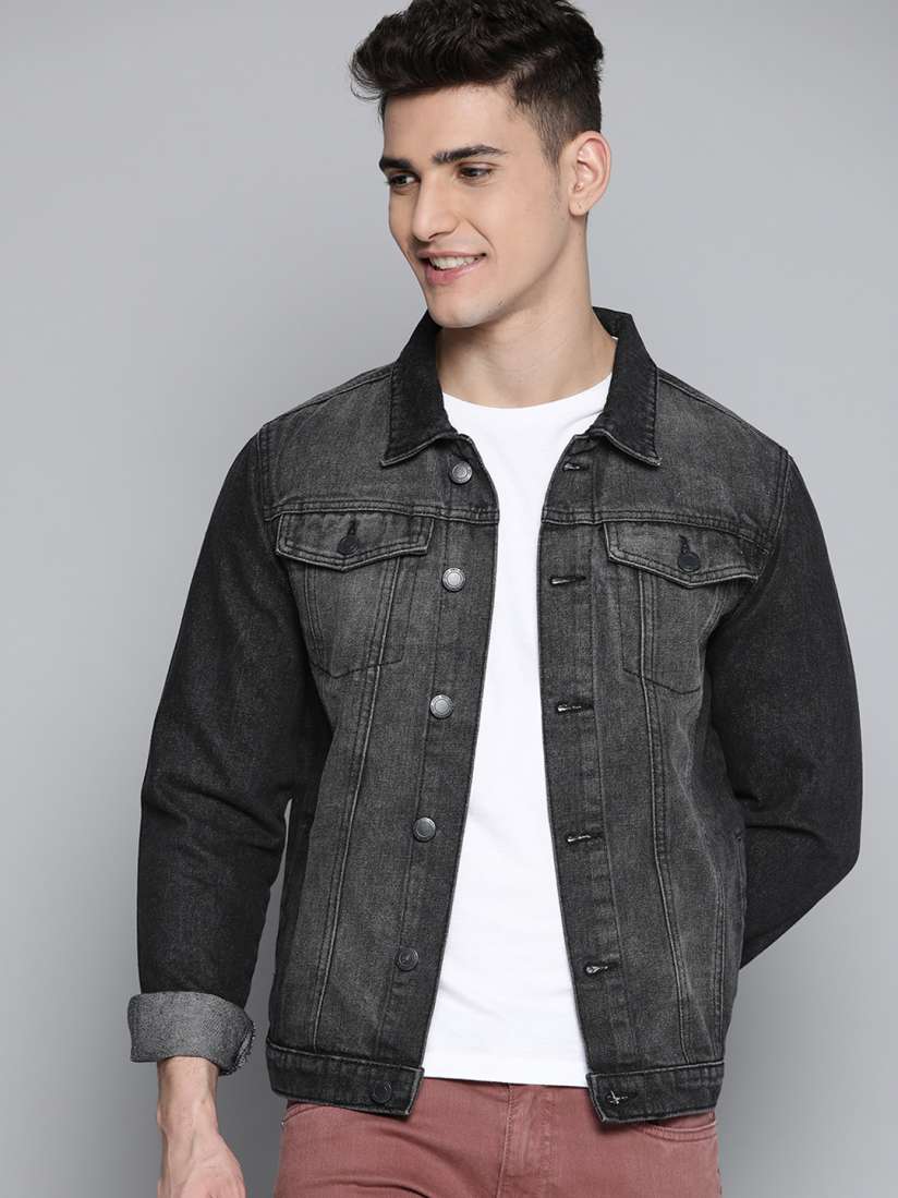 Denim jacket in myntra best sale