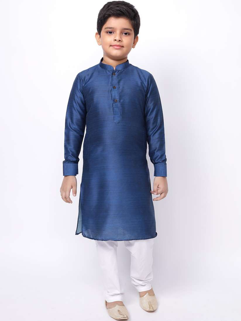 Buy NAMASKAR Boys Navy Blue Solid Kurta Kurtas for Boys 15508130 Myntra