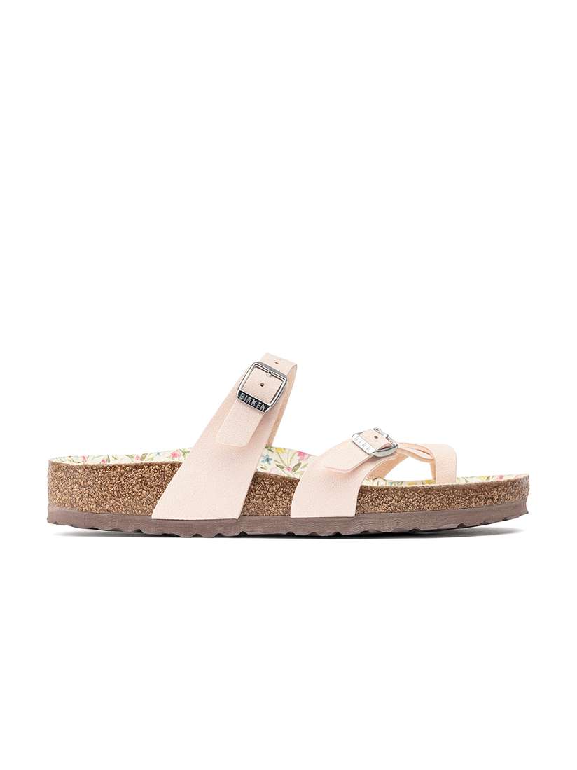 Buy Birkenstock Mayari Vegan Light Rose Regular Width Birko-Flor Nubuck  Thong Sandals - Flats for Women 15508336 | Myntra