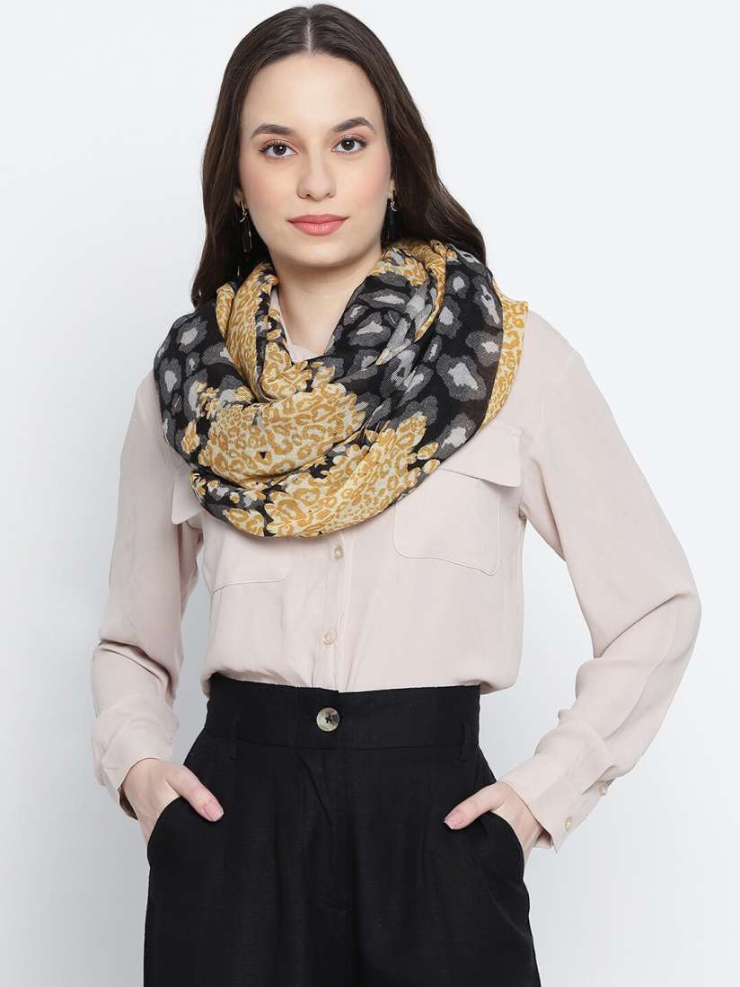 Buy SHINGORA Women Black Beige Printed Woolen Stole Shawl for Women 15517088 Myntra