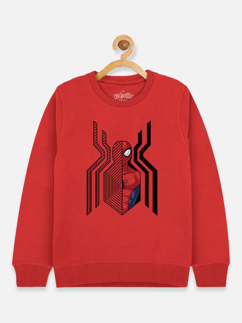 Buy Kids Ville Boys Red Spiderman Printed Sweatshirt Sweatshirts for Boys 15518158 Myntra