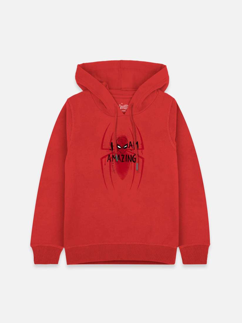 Buy Kids Ville Boys Red Spiderman Printed Hooded Sweatshirt Sweatshirts for Boys 15518256 Myntra